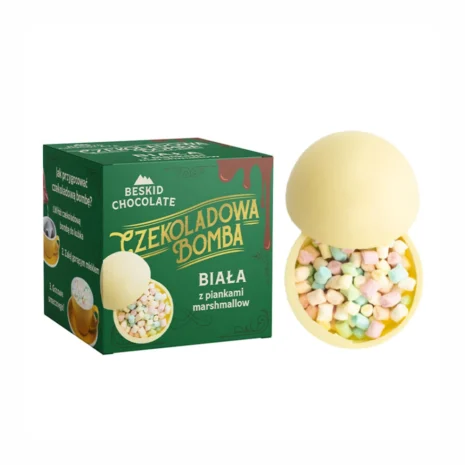Czekoladowa Bomba biała z piankami marshmallow-1