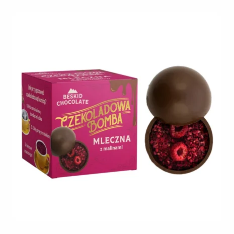 Czekoladowa Bomba mleczna z malinami-1