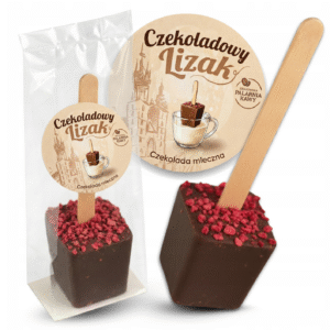 Czekoladowy lizak + Maliny Liofilizowane