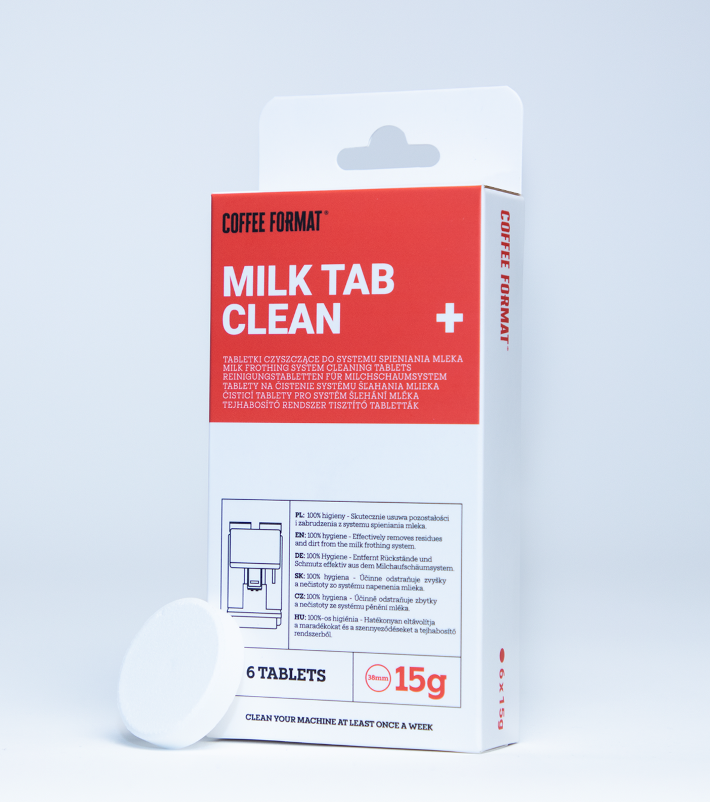 Milk Tab Clean+ 6 × 15 g – tabletki do czyszczenia systemu mlecznego ekspresów