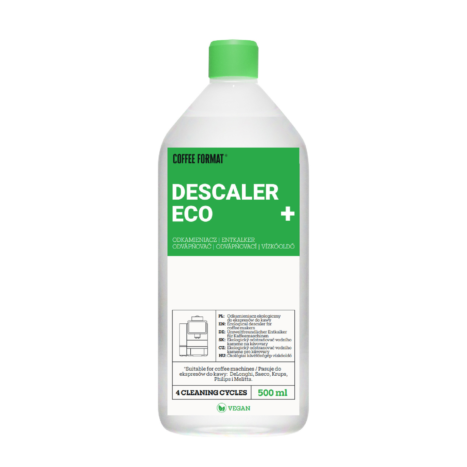 Descaler ECO+ 500 ml – ekologiczny odkamieniacz do ekspresów do kawy