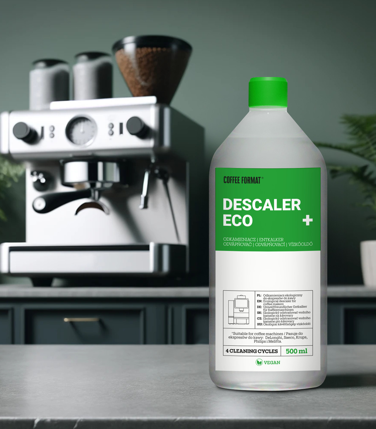 Descaler ECO+ 500 ml – ekologiczny odkamieniacz do ekspresów do kawy - obrazek 2