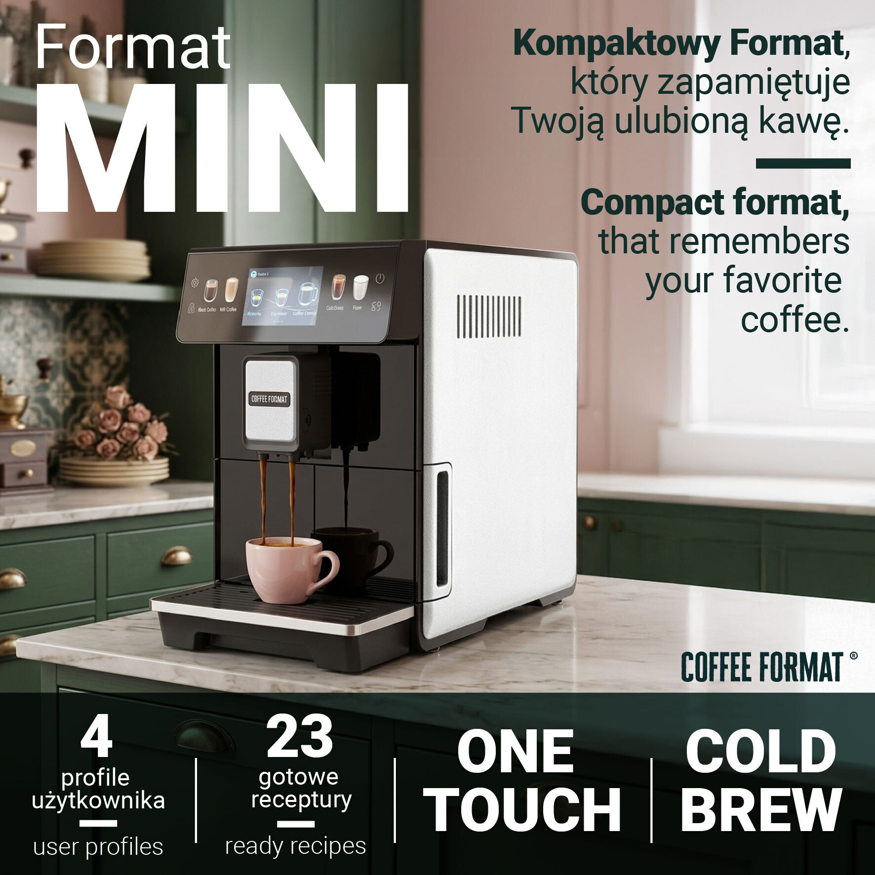 MINI White – automatyczny ekspres do kawy z Cold Brew i gwarancją 24 miesiące - obrazek 3